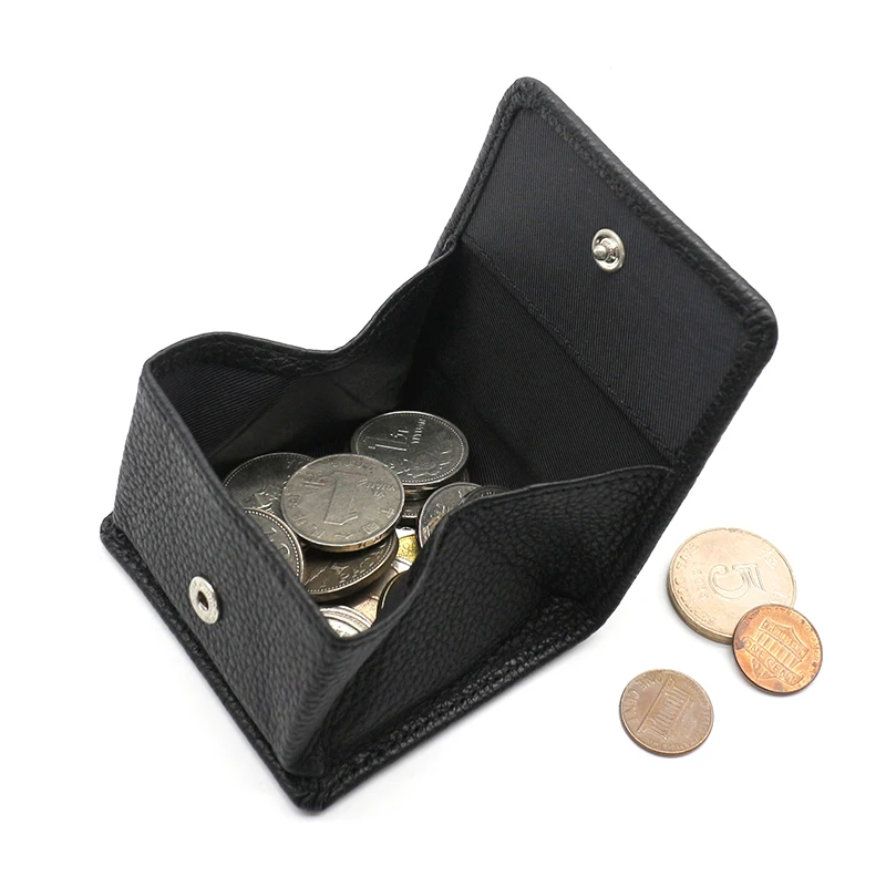 

New Fashion Mini Coin Purses Men Genuine Leather Women Square Coin Pocket 100% Cowskin High Quality Casual Hasp Money Bag Wallet