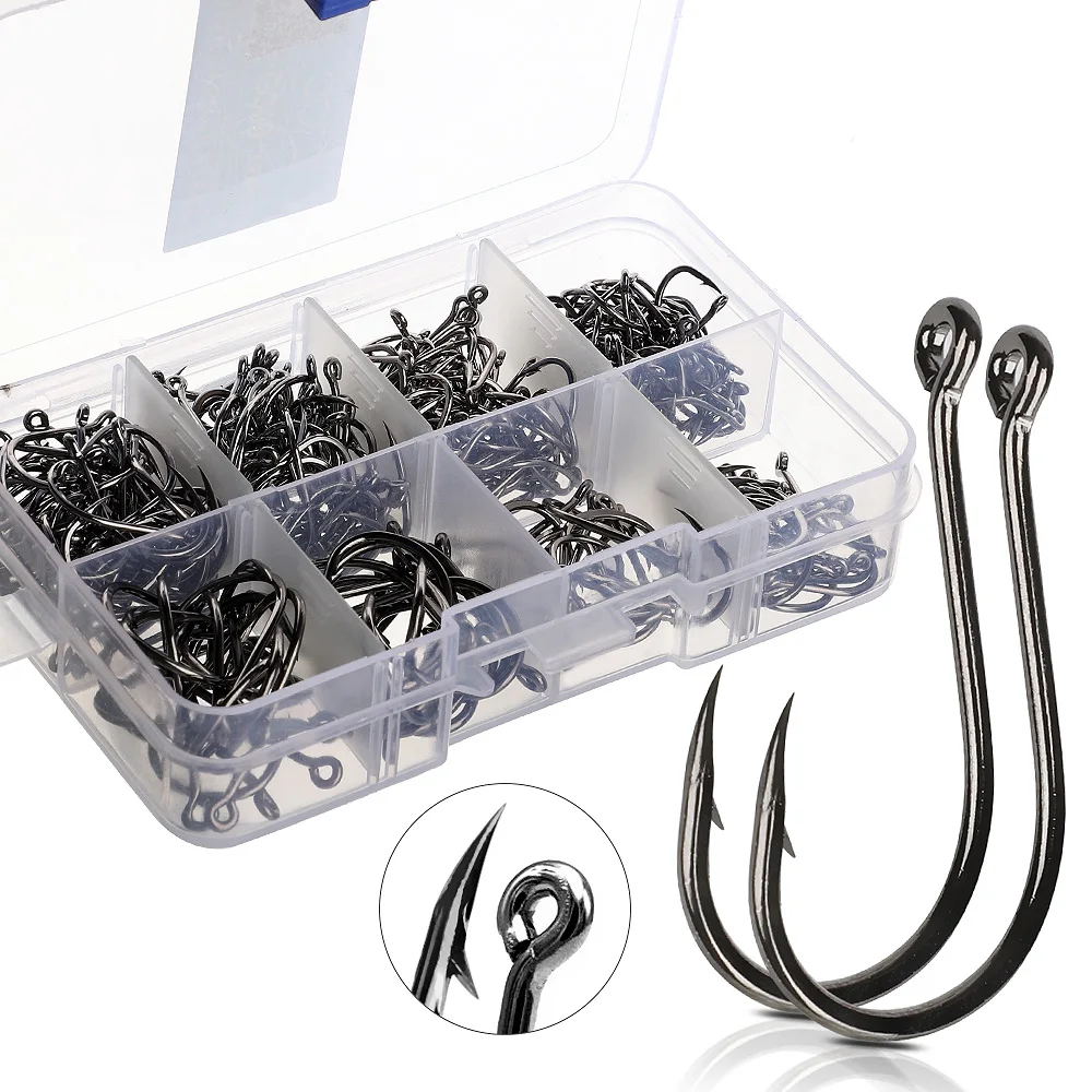 DONQL Fishing Hook Set 300pcs Mixed Size Barbed Circle Fly Fishhook Carbon Steel Jig Carp Single Hook Fishing Accessories Tackle
DONQL Fishing Hook Set 300pcs Mixed Size Barbed Circle Fly Fishhook Carbon Steel Jig Carp Single Hook Fishing Accessories Tackle