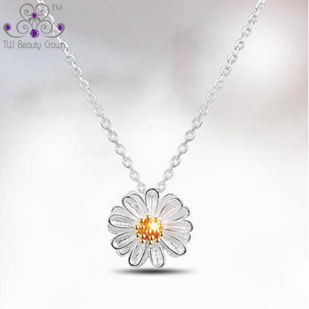 Fashion Female Authentic 925 Sterling Silver Jewelry Cute Daisy Flower Necklaces & Pendants For Women Antiallergic
Fashion Female Authentic 925 Sterling Silver Jewelry Cute Daisy Flower Necklaces & Pendants For Women Antiallergic