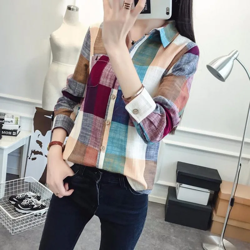 ROPALIA Women Muticolors Plaid Blouse And Shirt Ladies Female Casual Cotton Long Sleeve Plaid Shirt Spring Autumn Female Tops
ROPALIA Women Muticolors Plaid Blouse And Shirt Ladies Female Casual Cotton Long Sleeve Plaid Shirt Spring Autumn Female Tops