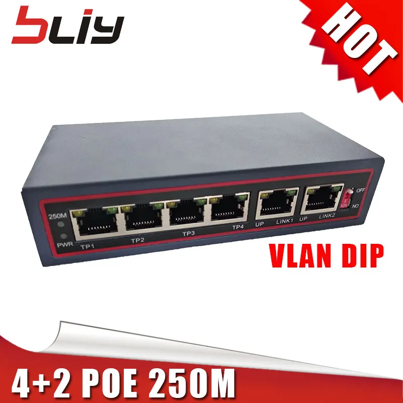 new 250M 4+2 POE switch 2 uplink and 4 POE RJ45 ports with VLAN DIP 6 ports 4 poe switch injector Ethernet network switch poe
new 250M 4+2 POE switch 2 uplink and 4 POE RJ45 ports with VLAN DIP 6 ports 4 poe switch injector Ethernet network switch poe