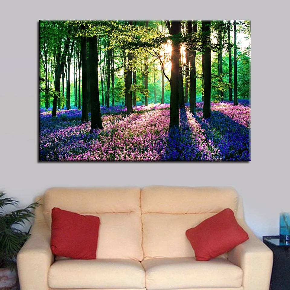 Canvas Pictures Living Room Wall Art HD Prints 1 Piece/Pcs Lavender Sun Forest Painting Home Decor Tree Scenery Poster Framework
Canvas Pictures Living Room Wall Art HD Prints 1 Piece/Pcs Lavender Sun Forest Painting Home Decor Tree Scenery Poster Framework