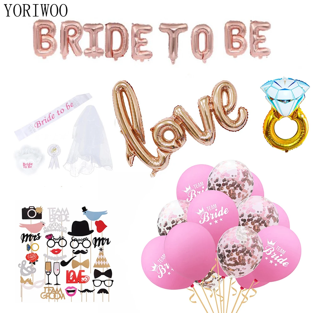 Фото YORIWOO To Be Bride воздушные шары конфетти корона аксессуары для волос Свадебные душ(Aliexpress на русском)
