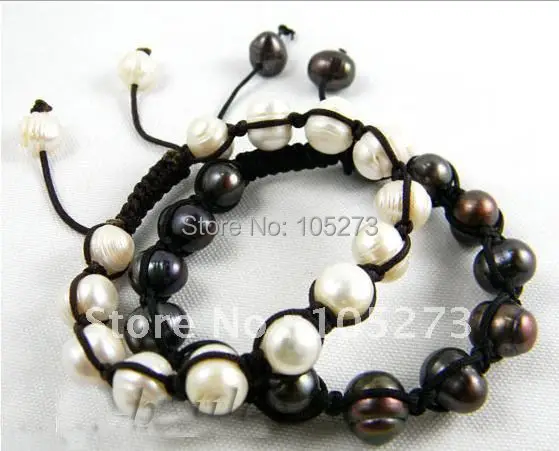 Hand-made 10mm White & Black Round Freshwater Pearl Bracelet 7-9''inchs Fashion Pearl Bracelet Wholesale New Free Shipping FN990
Hand-made 10mm White & Black Round Freshwater Pearl Bracelet 7-9''inchs Fashion Pearl Bracelet Wholesale New Free Shipping FN990