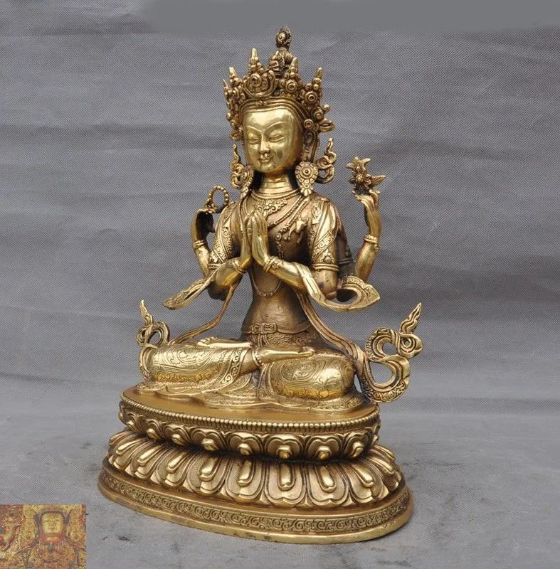 wedding decoration 13"Tibetan brass copper 4 Arms Chenrezig Tara Kwan-yin Bodhisattva Buddha statue
wedding decoration 13"Tibetan brass copper 4 Arms Chenrezig Tara Kwan-yin Bodhisattva Buddha statue