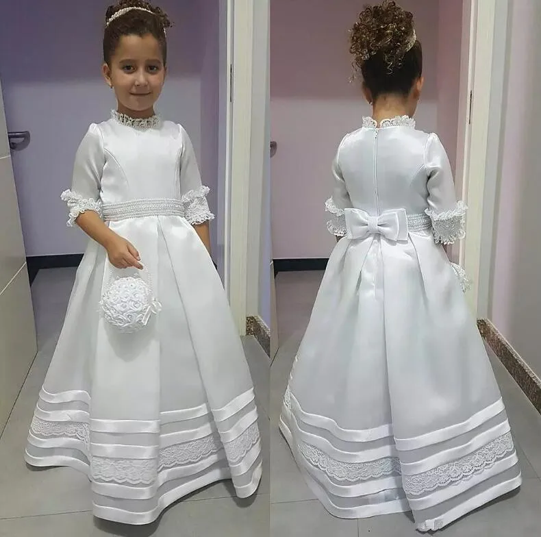 Cute Flower Girl Dresses for Wedding Half Sleeve Lace First Communion Dress Children Party Celebrity Dresses
Cute Flower Girl Dresses for Wedding Half Sleeve Lace First Communion Dress Children Party Celebrity Dresses