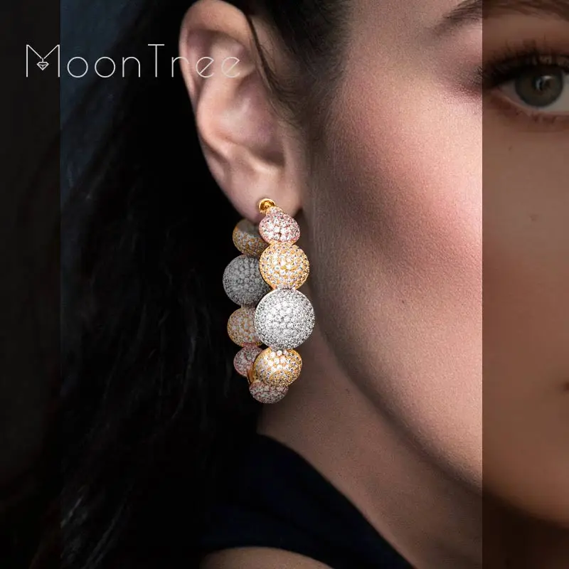 MoonTree Classic Luxurious Circles Full Mirco Paved Cubic Zircon Copper Big Wide Circle Earrings Bijoux
MoonTree Classic Luxurious Circles Full Mirco Paved Cubic Zircon Copper Big Wide Circle Earrings Bijoux