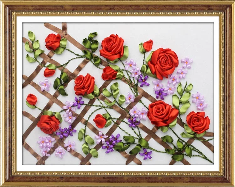 Red rose flower Ribbon embroidery kit love oath canvas paint handcraft stain DIY handmade needlework wall art decor gift idea
Red rose flower Ribbon embroidery kit love oath canvas paint handcraft stain DIY handmade needlework wall art decor gift idea