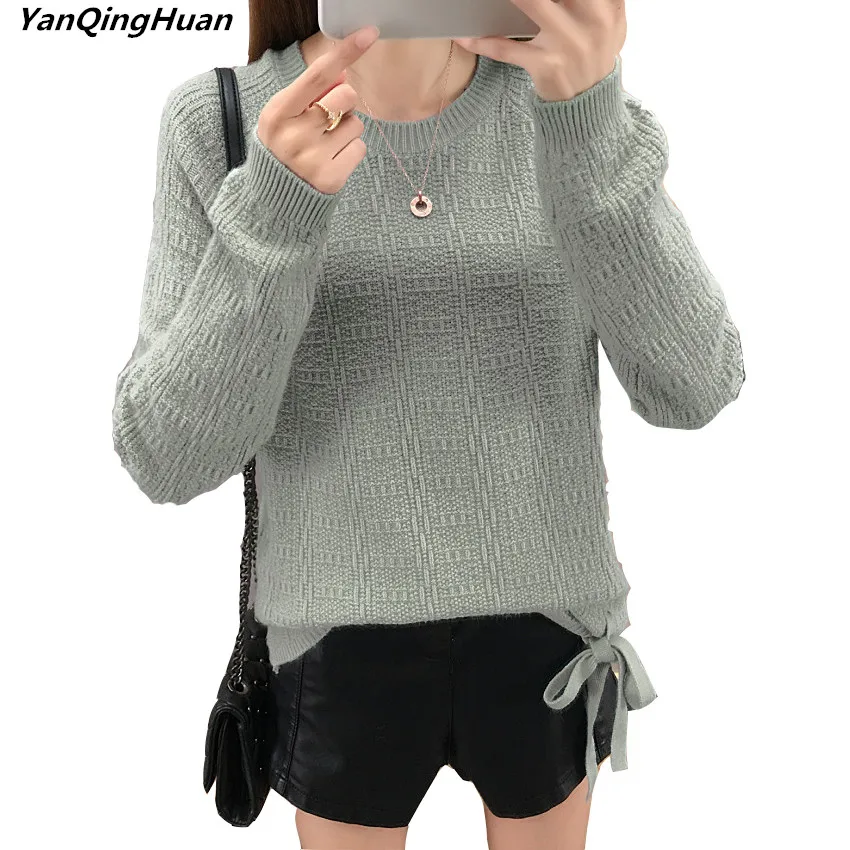 Winter Fashion Knot Sweater Pullover Women's Yan Qing Huan 2019 New Long Sleeve Loose Soft Casual Sweater Coat Round Neck Top
Winter Fashion Knot Sweater Pullover Women's Yan Qing Huan 2019 New Long Sleeve Loose Soft Casual Sweater Coat Round Neck Top