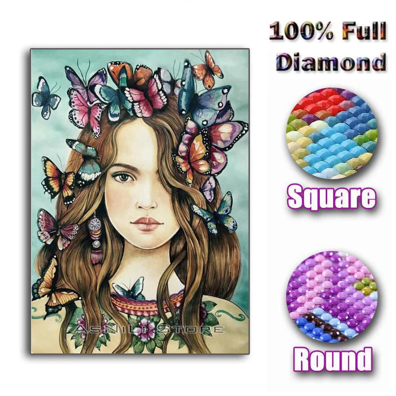 Full Square/Round Drill 5D DIY Diamond Painting "Butterfly beauty fairy" 3D Embroidery Cross Stitch Mosaic Decor Gift
Full Square/Round Drill 5D DIY Diamond Painting "Butterfly beauty fairy" 3D Embroidery Cross Stitch Mosaic Decor Gift