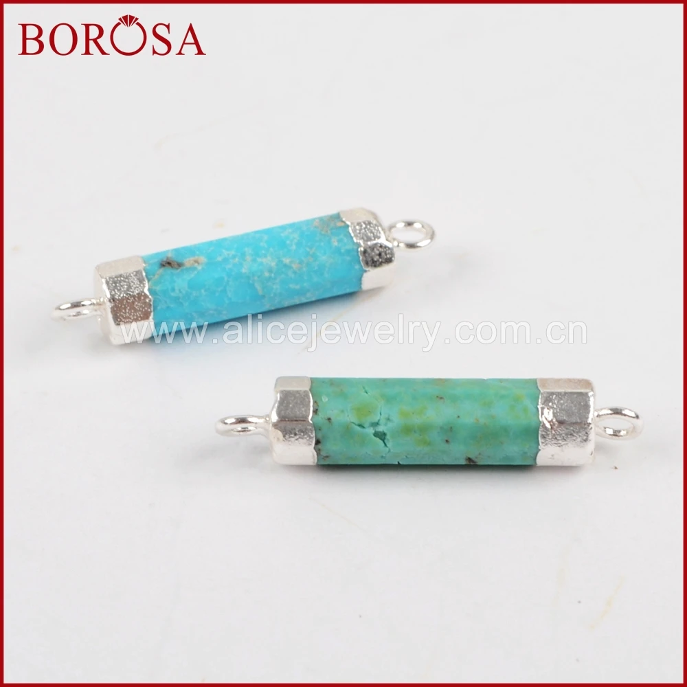 BOROSA Silver Color Turquoises Faceted Point Gems Connector for Bracelets Double Bails for Necklace Jewelry DIY Wholesale G1336
BOROSA Silver Color Turquoises Faceted Point Gems Connector for Bracelets Double Bails for Necklace Jewelry DIY Wholesale G1336