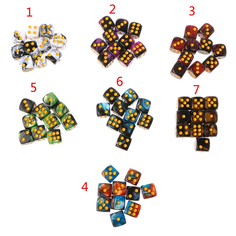 10pcs/set Six Sided 12mm Dice Transparent Cube Round Corner Dice Portable Table Playing Games
10pcs/set Six Sided 12mm Dice Transparent Cube Round Corner Dice Portable Table Playing Games