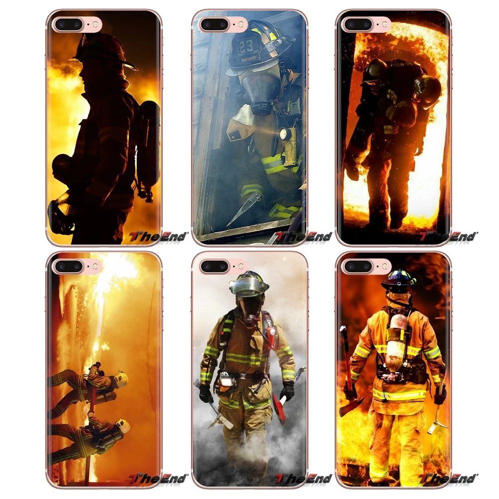 For Xiaomi Redmi 4A S2 Note 3 3S 4 4X 5 Plus 6 7 6A Pro Pocophone F1 Silicone Skin Cover Firefighter Heroes Fireman Fleece Panel |