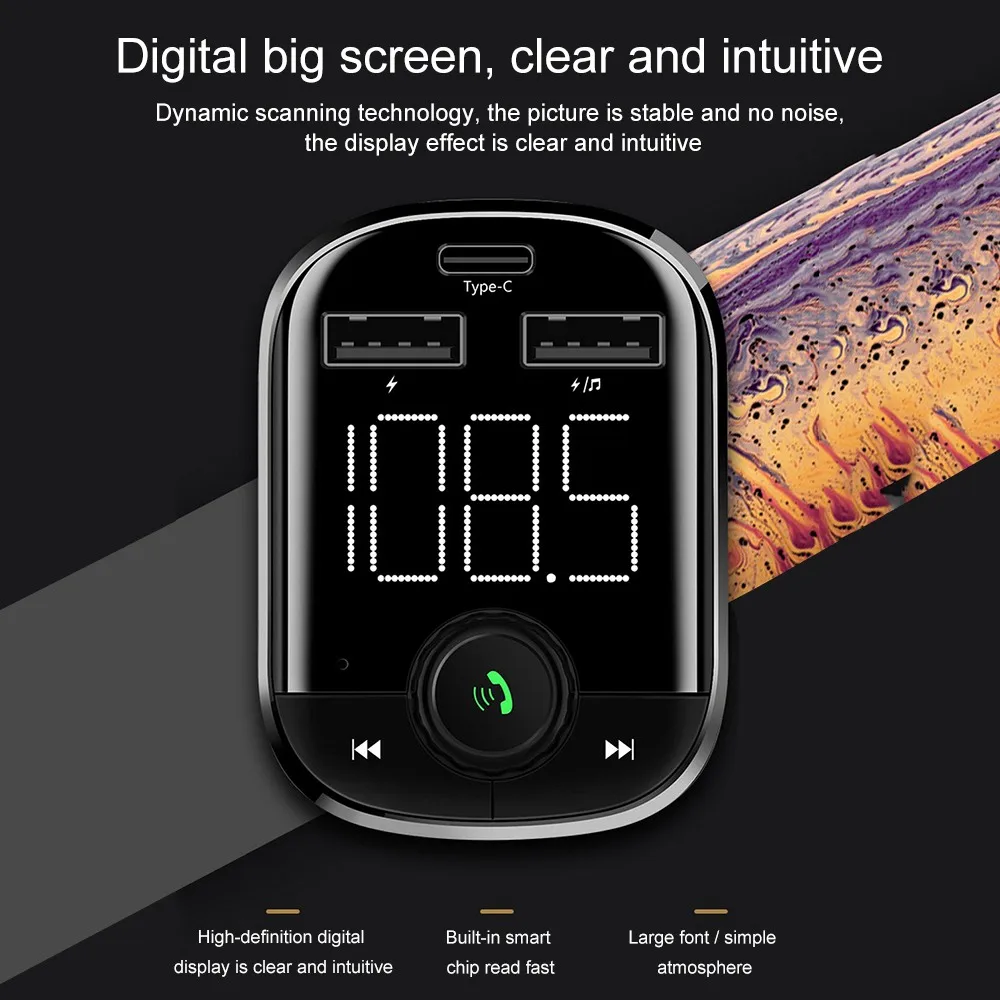Car Handsfree Wireless Bluetooth Kit 4.2 Chip Car Smart MP3 Player USB Charger FM Modulator Car Accessories
Car Handsfree Wireless Bluetooth Kit 4.2 Chip Car Smart MP3 Player USB Charger FM Modulator Car Accessories