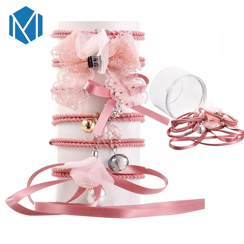 M MISM 1Set=6pcs New Ribbon Bow Flower Hairbands For Women Hair Accessories Barrettes Headwears Faux Pearl Scrunchy | Аксессуары для