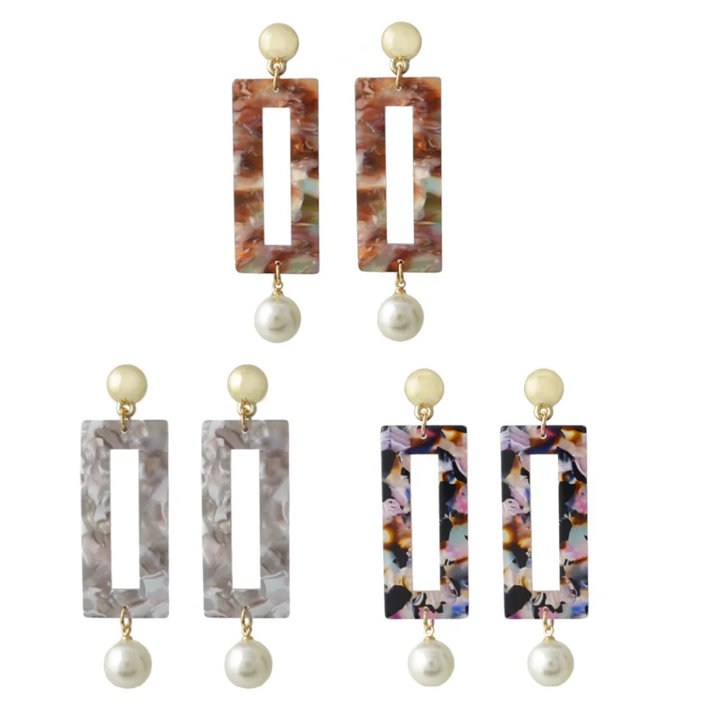 Elegant Lady Geometric 3 Colors Acrylic Square Pearl Pendant Gold Metal Stud Long Dangle Earrings for Hot Women Jewelry Gift
Elegant Lady Geometric 3 Colors Acrylic Square Pearl Pendant Gold Metal Stud Long Dangle Earrings for Hot Women Jewelry Gift