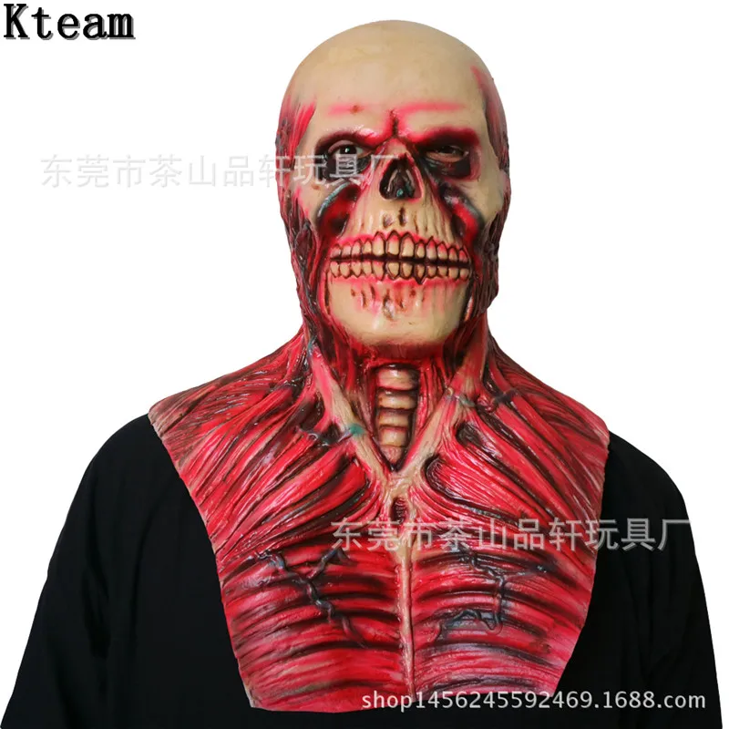 

2018 New Bloody Scary Devil Zombie Mask Halloween Cosplay Party Horror Monster Skull Mask Latex Fancy Skeleton Prop ghost house