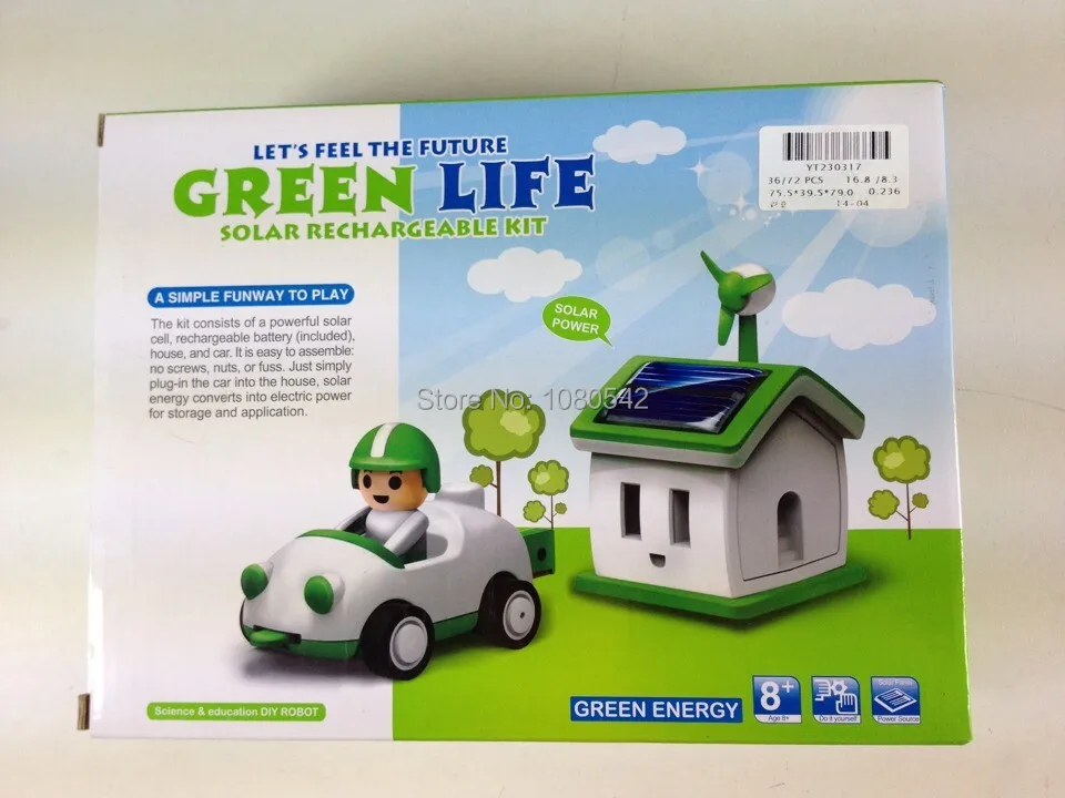 Бесплатная доставка забавная игрушка на солнечной батарее Let's Feel the Future Green Life
