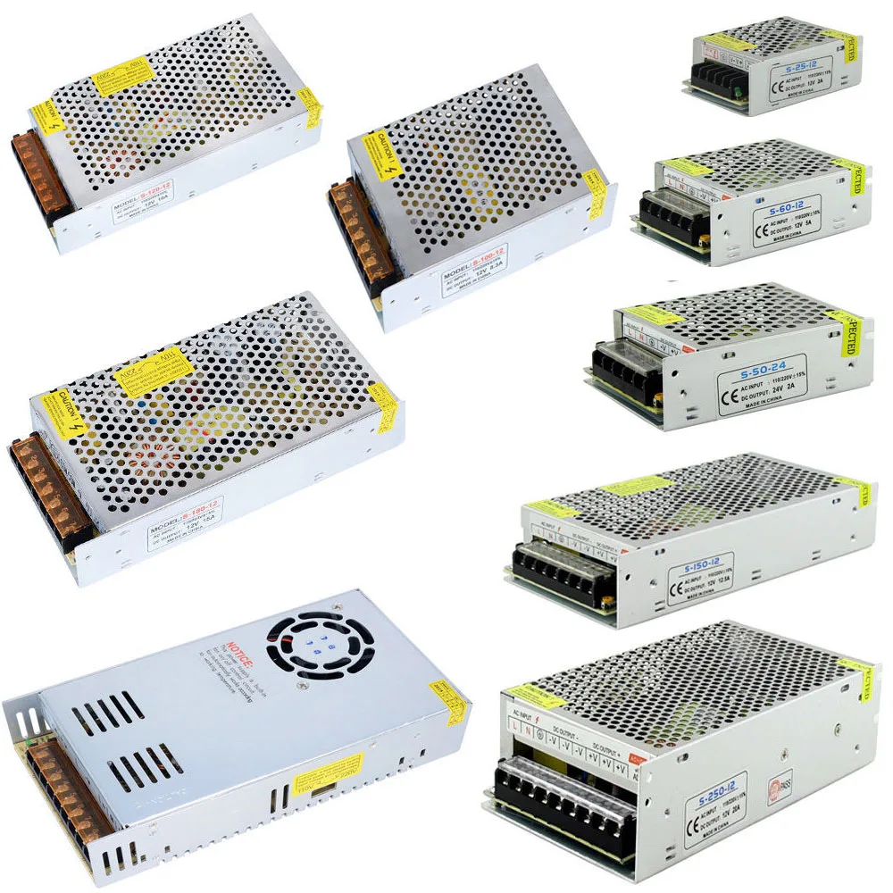 AC 110V-220V TO DC 5V 12V 24V 1A 2A 3A 5A 10A 15A 20A 30A 50A Switch Power Supply Driver Adapter LED Strip Light | Освещение