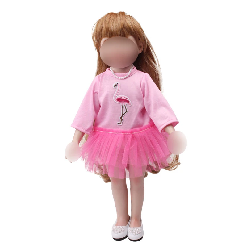 18 inch Girls doll clothes Lovely crane design dress + silk socks American new born dress Baby toys fit 43 cm baby c726
18 inch Girls doll clothes Lovely crane design dress + silk socks American new born dress Baby toys fit 43 cm baby c726