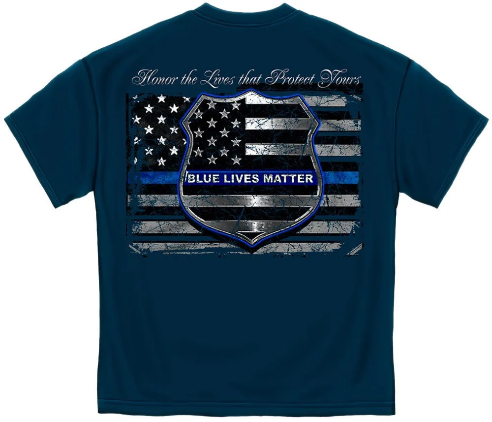 

Blue Lives Matter Flag T Shirt Police Cop Law Enforcement Officer Pd Tee 100% Quality Cotton Men Print Dress T-Shirt