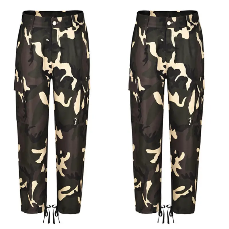 Новые женские модные повседневные брюки камуфляжные брюки-карго армейские