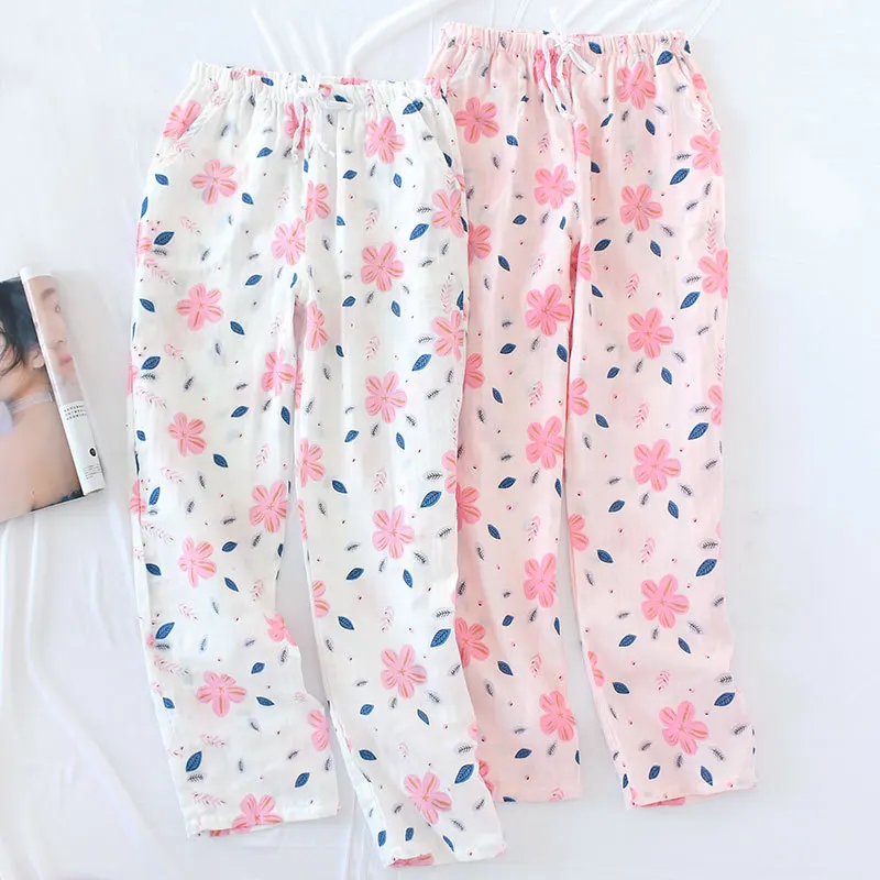 100% Cotton Gauze Pajama Pants Thin Casual Summer Sleep Bottoms Knitted Floral Plus Size Home Wear for Women Pajamas Trousers
100% Cotton Gauze Pajama Pants Thin Casual Summer Sleep Bottoms Knitted Floral Plus Size Home Wear for Women Pajamas Trousers