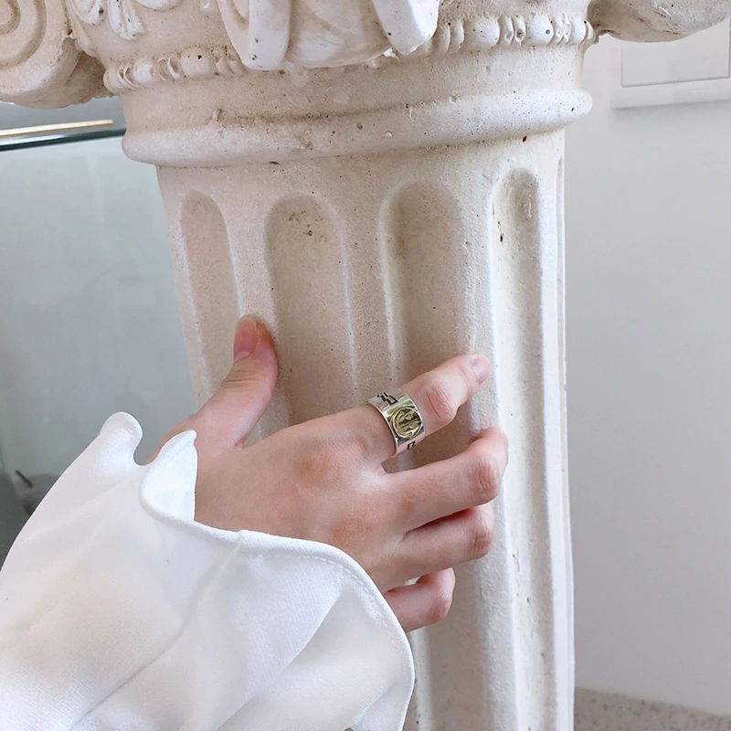 LouLeur Real 925 Sterling Silver Smile Big Rings Japan Korea Style Vintage Simple Open Rings For Women Fashion Silver Jewelry
LouLeur Real 925 Sterling Silver Smile Big Rings Japan Korea Style Vintage Simple Open Rings For Women Fashion Silver Jewelry