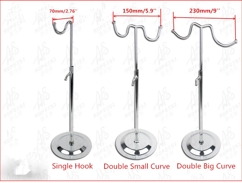 Qualified Metal Bags Wigs Products Display Holder Hook Rack Stand By Chrome Plated Rotatable Adjustable H 41 to 72cm 20 Sets
Qualified Metal Bags Wigs Products Display Holder Hook Rack Stand By Chrome Plated Rotatable Adjustable H 41 to 72cm 20 Sets