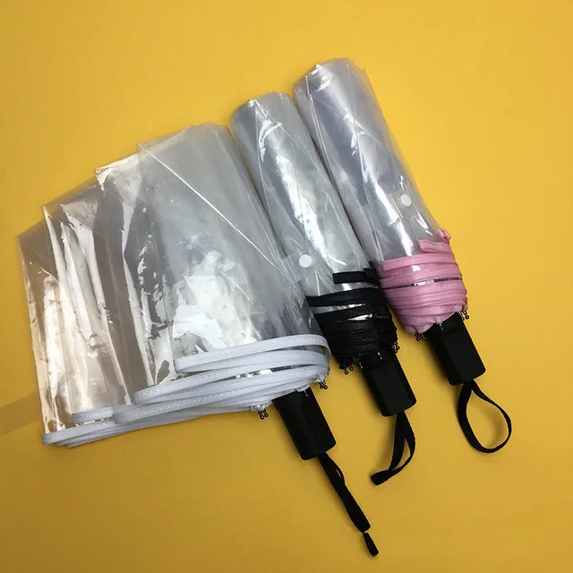 20pcs DHL Clear Women's Umbrella Windproof Folding Umbrellas Lady Raingear 3 Folding Transparent Sunny and Rainy Umbrella
20pcs DHL Clear Women's Umbrella Windproof Folding Umbrellas Lady Raingear 3 Folding Transparent Sunny and Rainy Umbrella