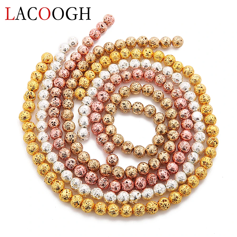 Wholesale Natural Stone Loose Lava Spacer Beads Volcanic Beads Gold Silver Color 4mm 6mm 8mm 10mm 12mm for DIY Jewelry Findings
Wholesale Natural Stone Loose Lava Spacer Beads Volcanic Beads Gold Silver Color 4mm 6mm 8mm 10mm 12mm for DIY Jewelry Findings