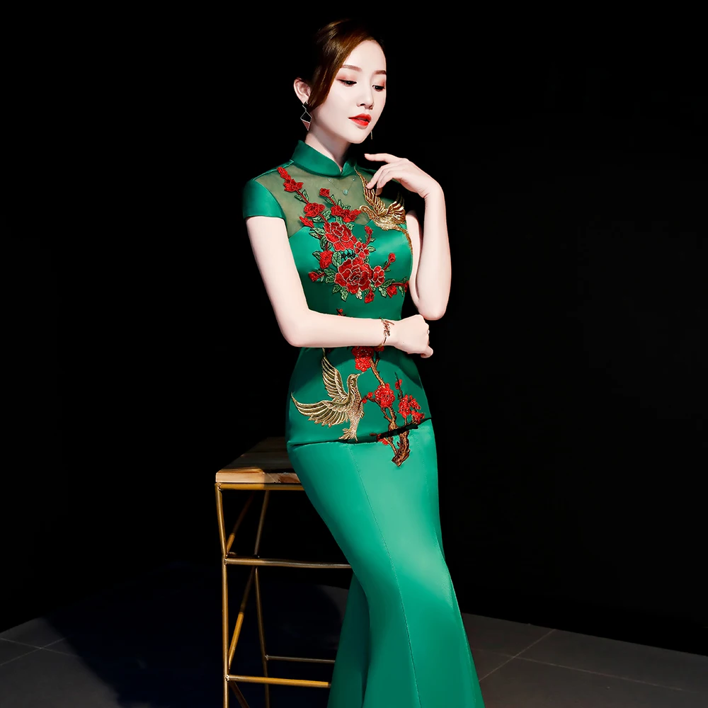 Chinese Traditional Women Slim Qipao Suzhou Embroidery Flower Cheongsam Female Evening Party Dress Mandarin Collar Vestidos
Chinese Traditional Women Slim Qipao Suzhou Embroidery Flower Cheongsam Female Evening Party Dress Mandarin Collar Vestidos