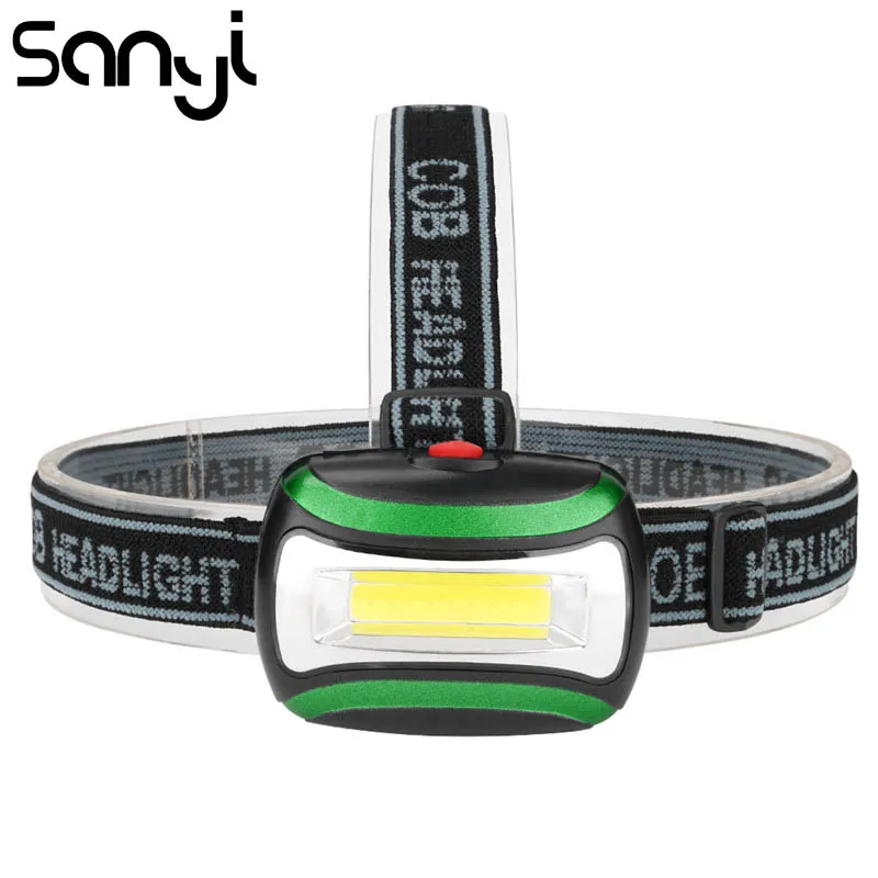 

SANYI 3 Modes Headlight 3800 Lumen Flashlight Head Powered by 3* AAA Battery Torch Head Lamp LED COB Headlamp
