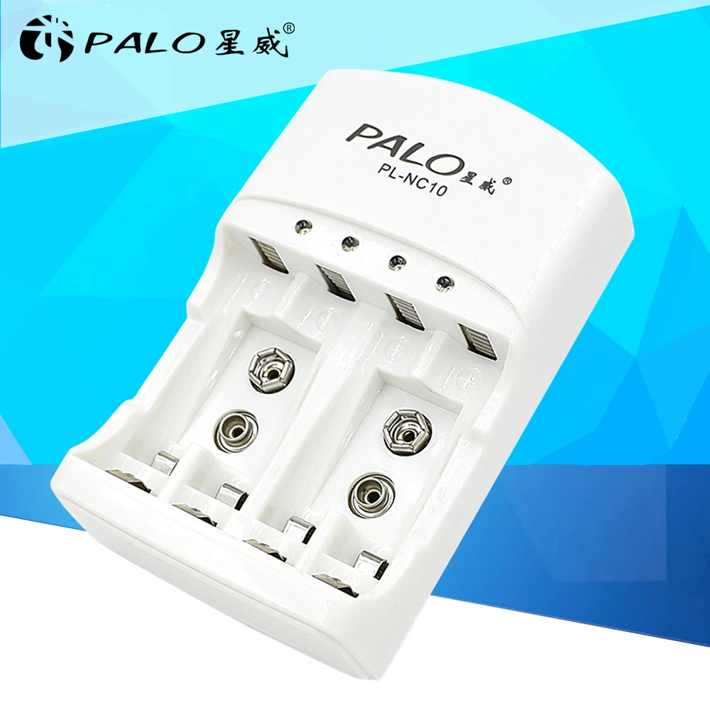 PALO 4 Slots Battery Charger For AA/AAA 9v (6F22) Ni-MH/Ni-Cd Rechargeable Batteries EU US Plug Portable Charging
PALO 4 Slots Battery Charger For AA/AAA 9v (6F22) Ni-MH/Ni-Cd Rechargeable Batteries EU US Plug Portable Charging