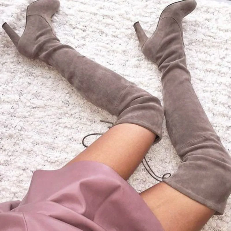 Fall Best Slim Fashion Beige/Black/Grey Stretch Suede Thigh High Boots Over The Knee Women Boots High Heels Women Shoes
Fall Best Slim Fashion Beige/Black/Grey Stretch Suede Thigh High Boots Over The Knee Women Boots High Heels Women Shoes