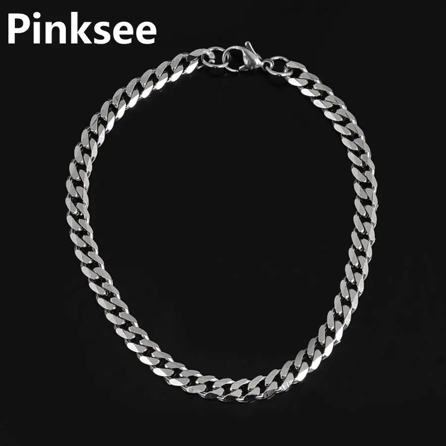 Punk 23cm Womens Mens Bracelet Stainless Steel Jewelry Hiphop Curb Cuban Link Chain Silver Color Charm Bracelets Lobster Buckle
Punk 23cm Womens Mens Bracelet Stainless Steel Jewelry Hiphop Curb Cuban Link Chain Silver Color Charm Bracelets Lobster Buckle
