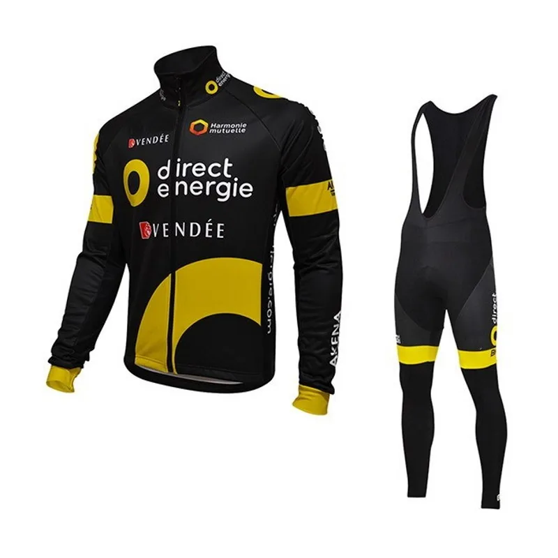 Трикотажные изделия pro tour team Direct Energie с длинным рукавом зимний солнцезащитный