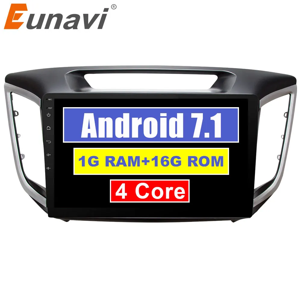 Eunavi 10 1 ''четырехъядерный 2 din Android 7 автомобильный Радио авторадио gps навигация