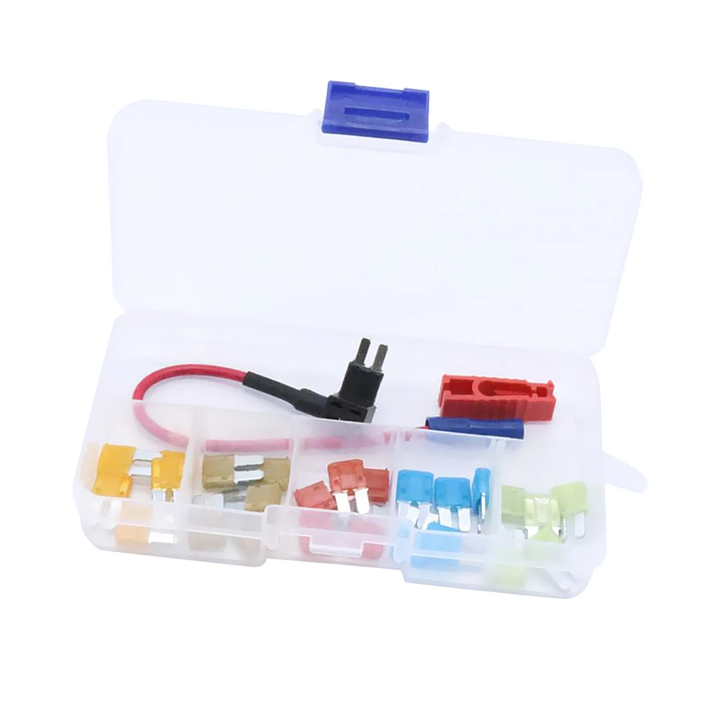 

Universal Micro2 In-line Add-A-Circuit Fuse TAP Holder and 25Pieces 5A 7.5A 10A 15A 20A Fuses Holder Fuse Puller Set