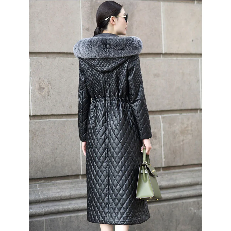 New Genuine Leather Jacket Women Sheepskin Coat Fox Fur Hooded Winter Coat Women Clothes Slim Duck Down Plus Size
New Genuine Leather Jacket Women Sheepskin Coat Fox Fur Hooded Winter Coat Women Clothes Slim Duck Down Plus Size