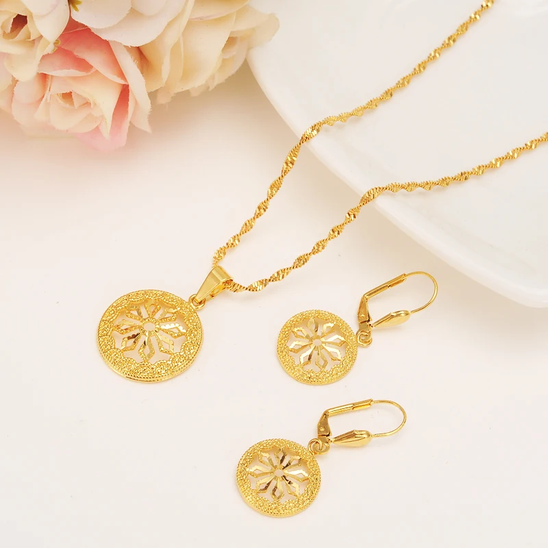 Dubai India Gold Women Wedding Necklace Earrings Pendant Jewelry Sets Nigerian African Ethiopia Party Charms Gift
Dubai India Gold Women Wedding Necklace Earrings Pendant Jewelry Sets Nigerian African Ethiopia Party Charms Gift