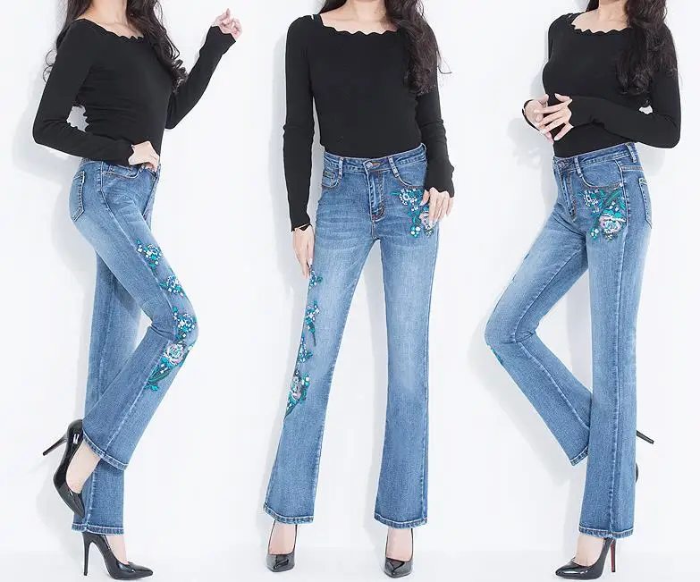 Women's clothing small boot cut pant Jeans embroidered flowers large size national wind stretch Slim long pants was thin
Women's clothing small boot cut pant Jeans embroidered flowers large size national wind stretch Slim long pants was thin