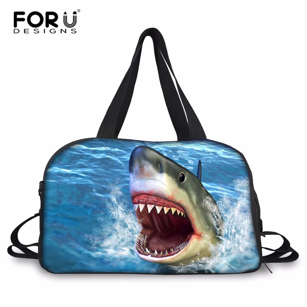 FORUDESIGNS/мужские дорожные сумки с рисунком акулы мужские для переноски багажа