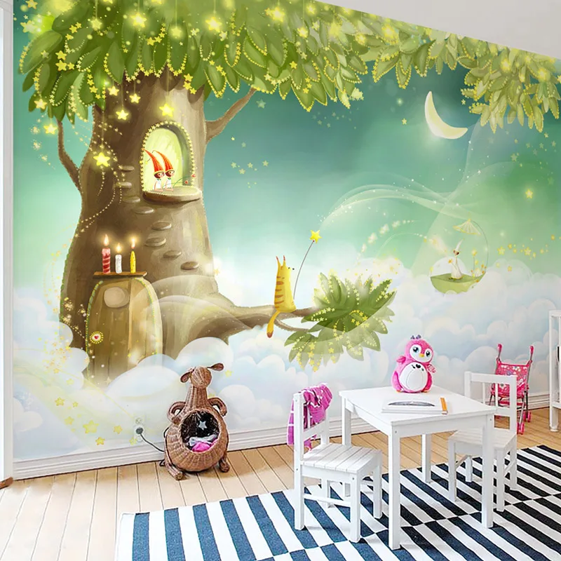 Custom 3D Photo Wallpaper For Kids Room Cartoon Green Tree House Moon Children Room Bedroom Decor Wall Mural Removable Sticker
Custom 3D Photo Wallpaper For Kids Room Cartoon Green Tree House Moon Children Room Bedroom Decor Wall Mural Removable Sticker