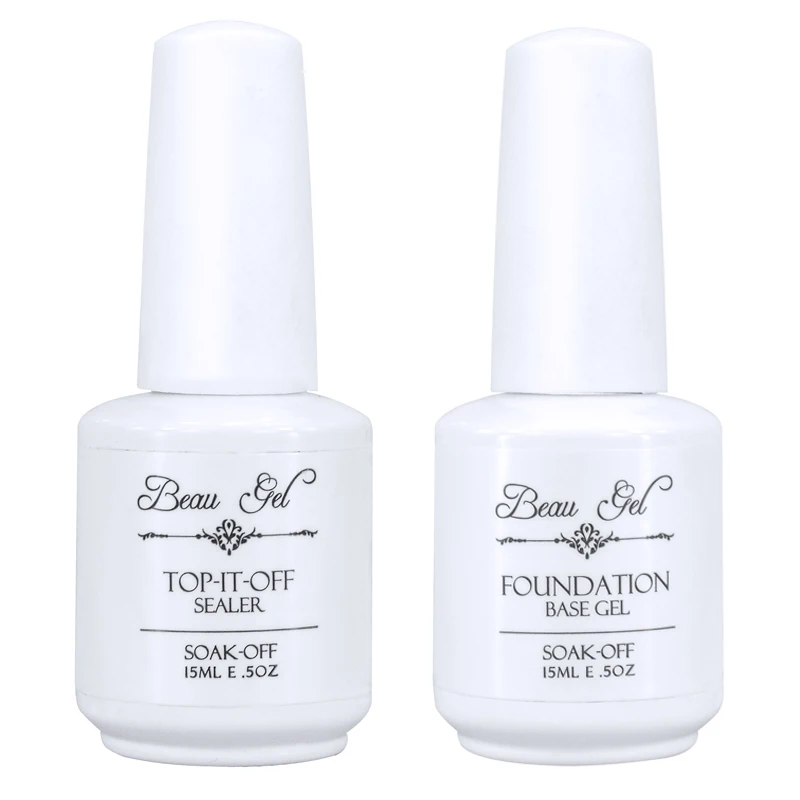 Гель лак для ногтей Beau Gel 2 шт./лот 15 мл безопасный полуперманентный верхнее и