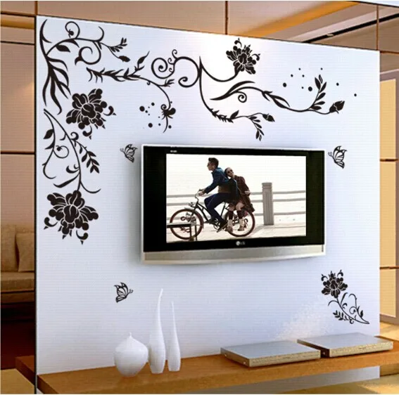 Black Flower vine butterfly vinyl wall stickers home decor rooms living sofa wallpaper Design wall art decals house decoration
Black Flower vine butterfly vinyl wall stickers home decor rooms living sofa wallpaper Design wall art decals house decoration
