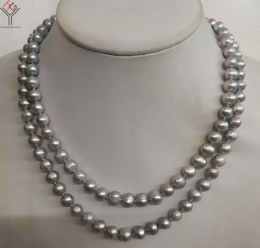 Women Jewelry 30'' 80cm necklace 8x9mm gray pearl beads handmade necklace natural freshwater cultured pearl
Women Jewelry 30'' 80cm necklace 8x9mm gray pearl beads handmade necklace natural freshwater cultured pearl