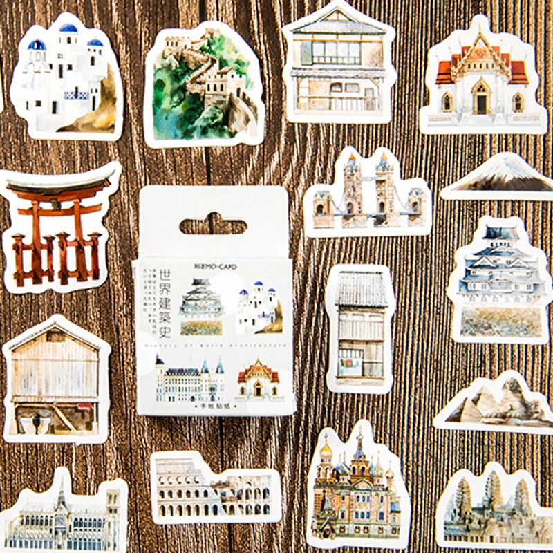 45Pcs/Box Creative World Building sticker Paper Adhesive Stickers For Children Gifts DIY Decorative Diary Scrapbooking Photo
45Pcs/Box Creative World Building sticker Paper Adhesive Stickers For Children Gifts DIY Decorative Diary Scrapbooking Photo