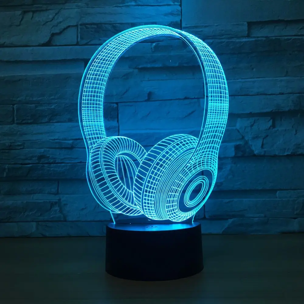 The Headset 3D Night Light Music Table Lamp LED Remote And Touch Switch 3D Lamp 7 Color Changing USB Indoor Lamp
The Headset 3D Night Light Music Table Lamp LED Remote And Touch Switch 3D Lamp 7 Color Changing USB Indoor Lamp