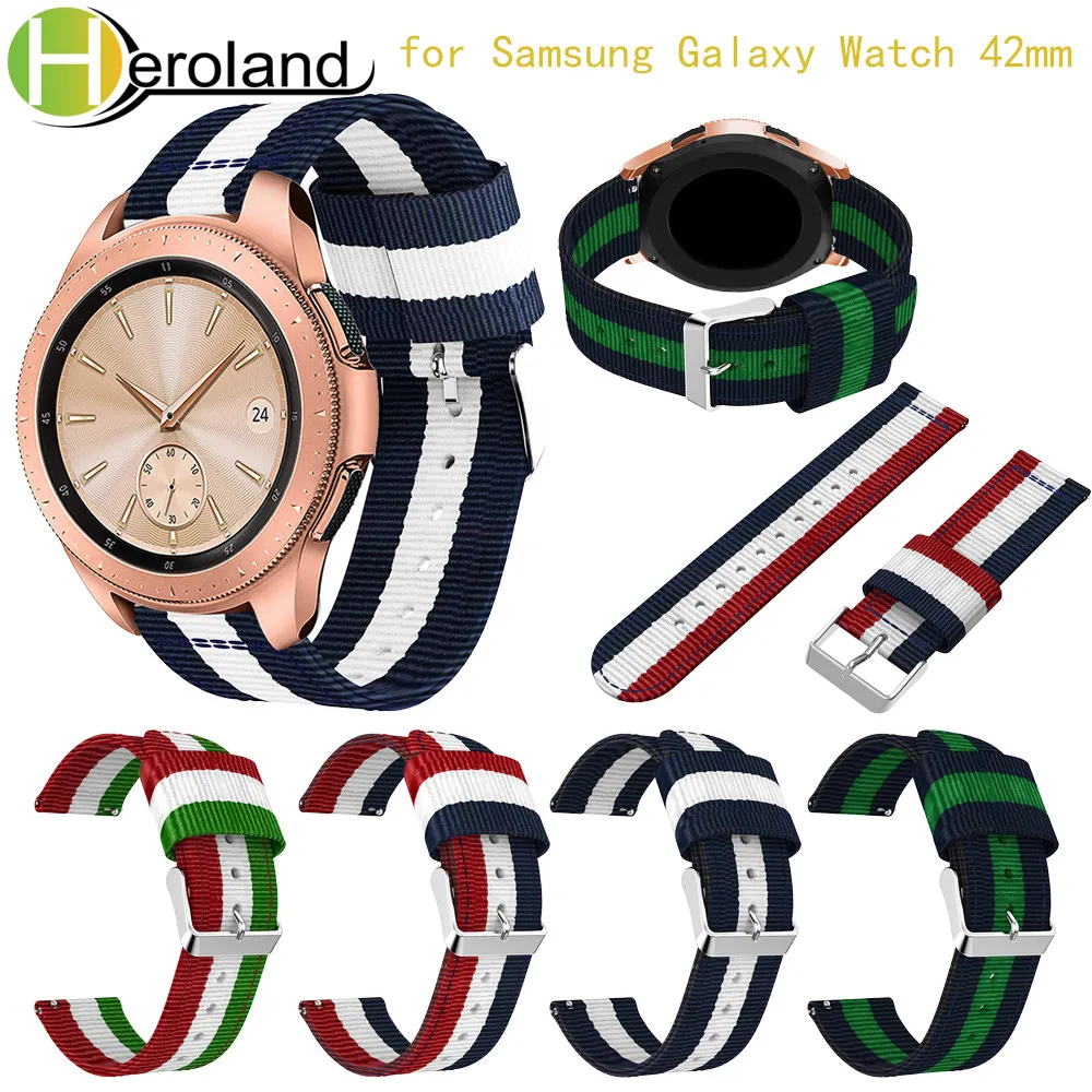 20MM Replacement watch band Strap For Samsung Galaxy Watch 42MM band 2018 new fashion fabric Nylon Wristband for Samsung Gear S2
20MM Replacement watch band Strap For Samsung Galaxy Watch 42MM band 2018 new fashion fabric Nylon Wristband for Samsung Gear S2